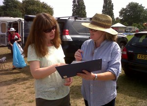 Friends of the Shuttle's Mandy Stevens and Jane Stout discuss the plan of action 