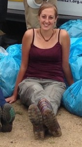 Joanne Bradley, pictured at the FoTS-led Danson Park lake clean-up in June 2014. 