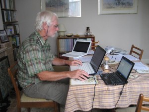 Ralph Todd, working on one of his Bexley Bird Reports, has been taking a closer interest in Lepidoptera recently.  