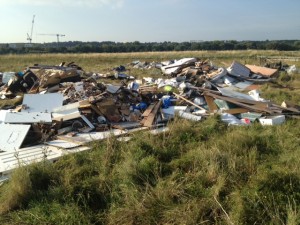 Part of fly-tipping