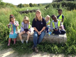 Reserve Manager Karen Sutton at Crossness with some of the attendees. 