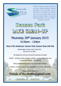 FotS@Danson poster for the lake clean-up event on January 29th