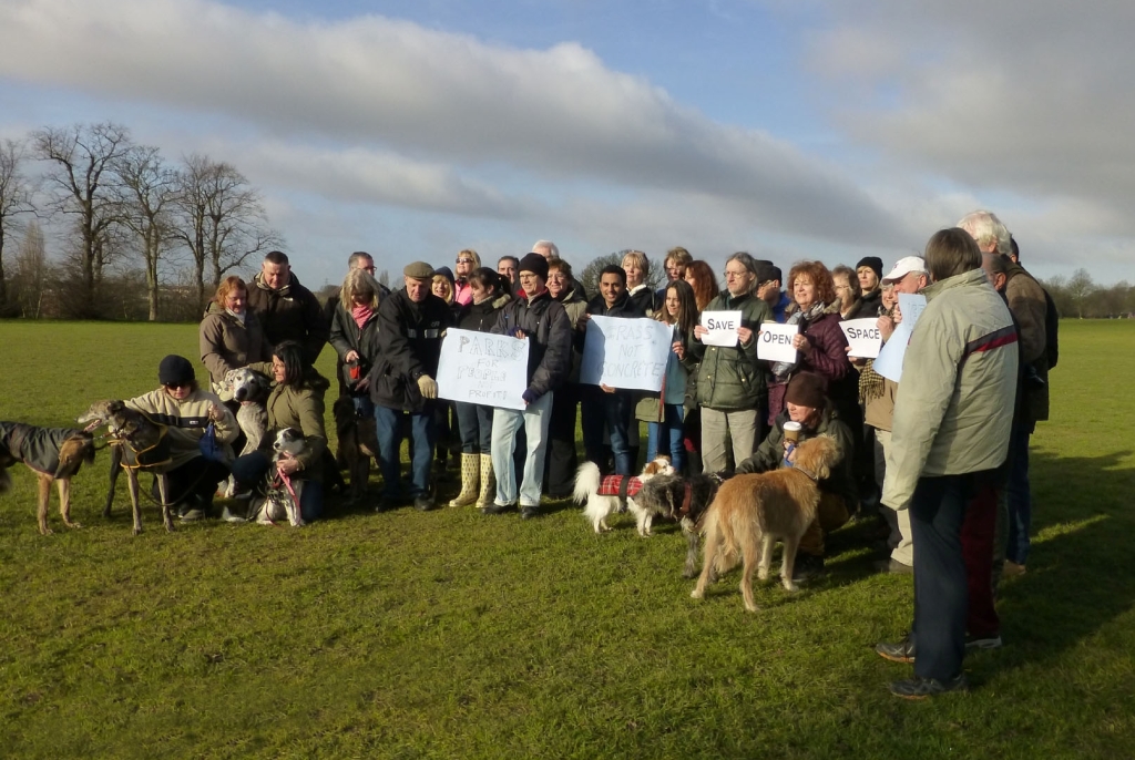 Attendees at the short-notice 'demo' against Bexley open spaces sell-off proposals. 
