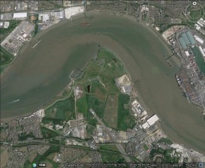 Swanscombe marshes/peninsula - reclaimed by nature and now a fantastic home for wildlife. (Google earth image)