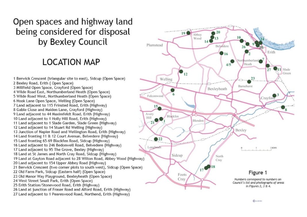 Location map for Open Spaces sell off