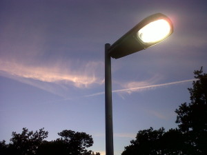 The Bexleyheath railway line corridor is designated a SINC as well as an important wildlife corridor, but physical obstructions are not the only barrier to species movement. At least this light at Barnehurst station is a modern design that directs most of the light downwards. (Photo: Chris Rose)