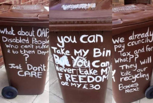 Recycling bin protest - Lincolnshire