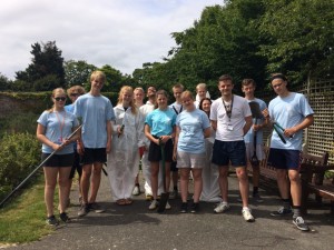 Lark in the park voluntyeers (in this case young people from Denmark) helped repair and paint one of  the fences.