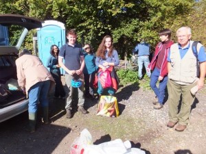 There was a good turnout at today's Ruxley Gravel Pits Nature Reserve  habitat management event.