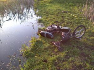 For local criminals waterways in the lower Cray area have become the dump site of choice for stolen motorbikes and scooters. (Photo: Chris Rose)