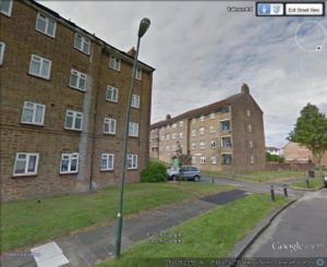 Flats off Stuart Mantle Way in Erith. Swifts were seen entering air bricks above windows on all five blocks. (Photo: Google street view) 