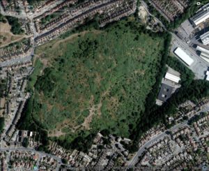 Erith Quarry - most of which will now be built on. Bexley Council has failed to deliver on its promise to consult over the biodiversity management  plan for the remaining fragment before 'development' commenced. (Google Earth) 